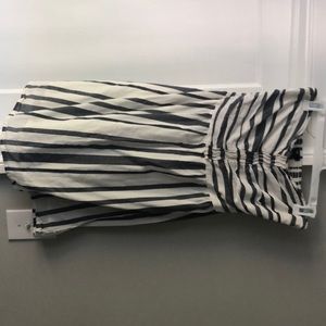 Gap Navy and White Striped Strapless Dress